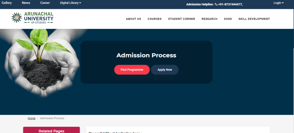 Arunachal University Admission