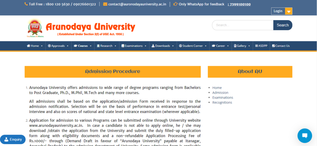 Arunodaya University Admission