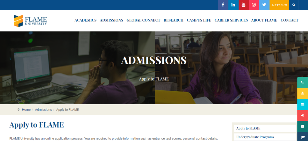 Flame University Admission