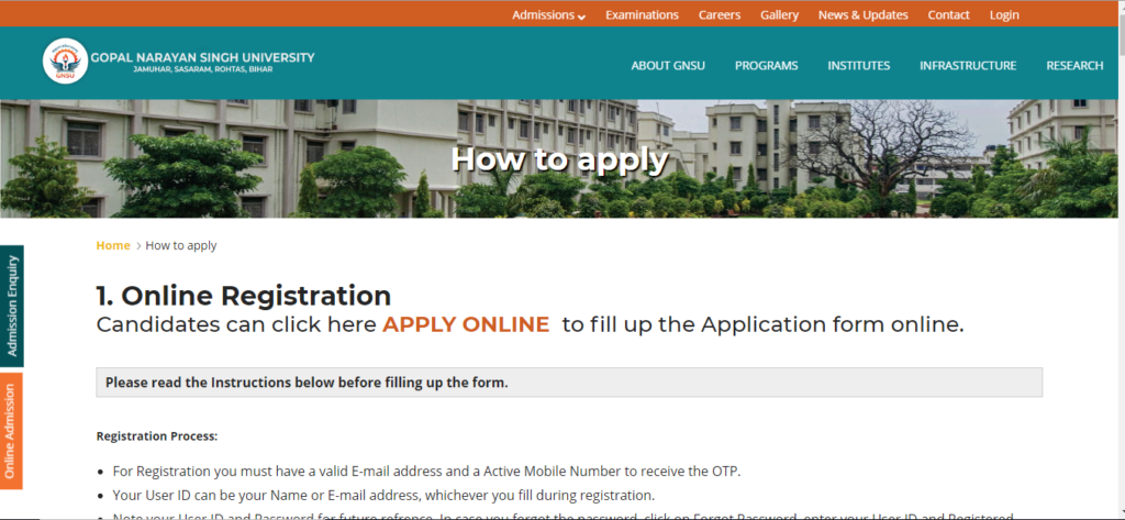 GNSU University Jamuhar Admission