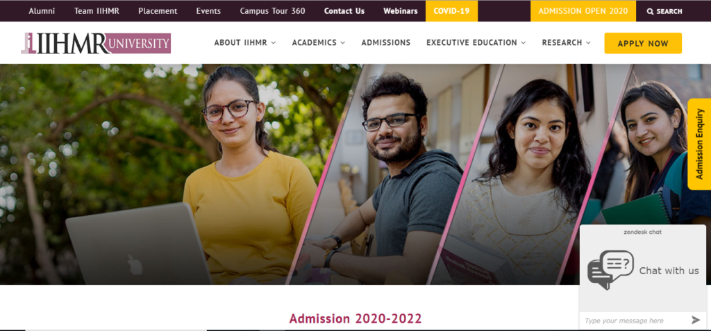 IIHMR university admission