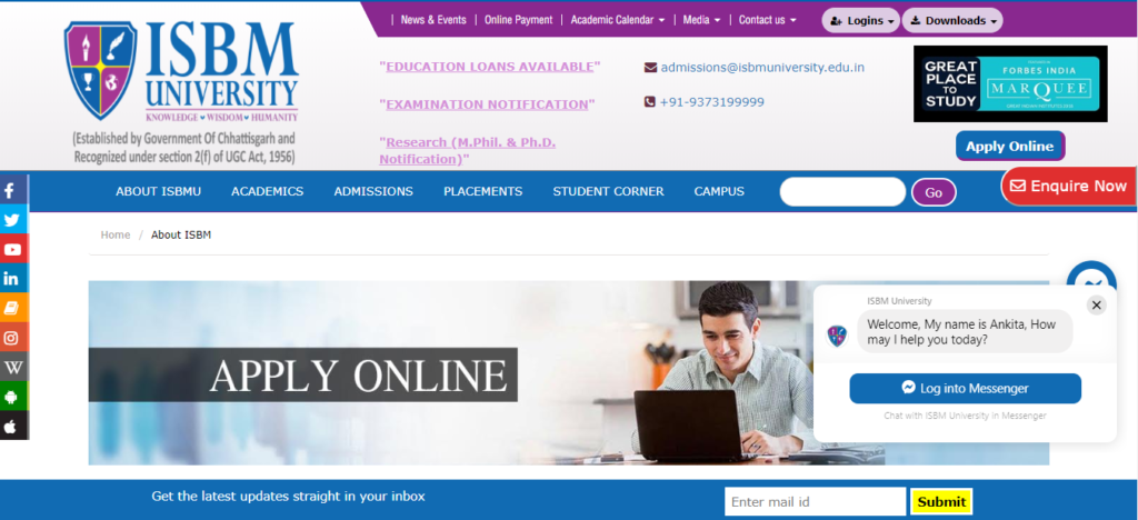 ISBM University Admission 