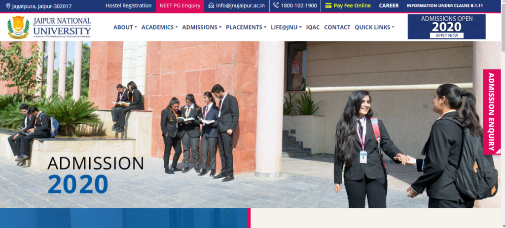 Jaipur National University Admission