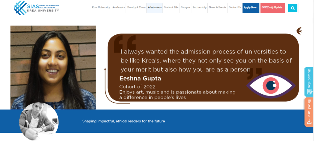 Krea University Admission