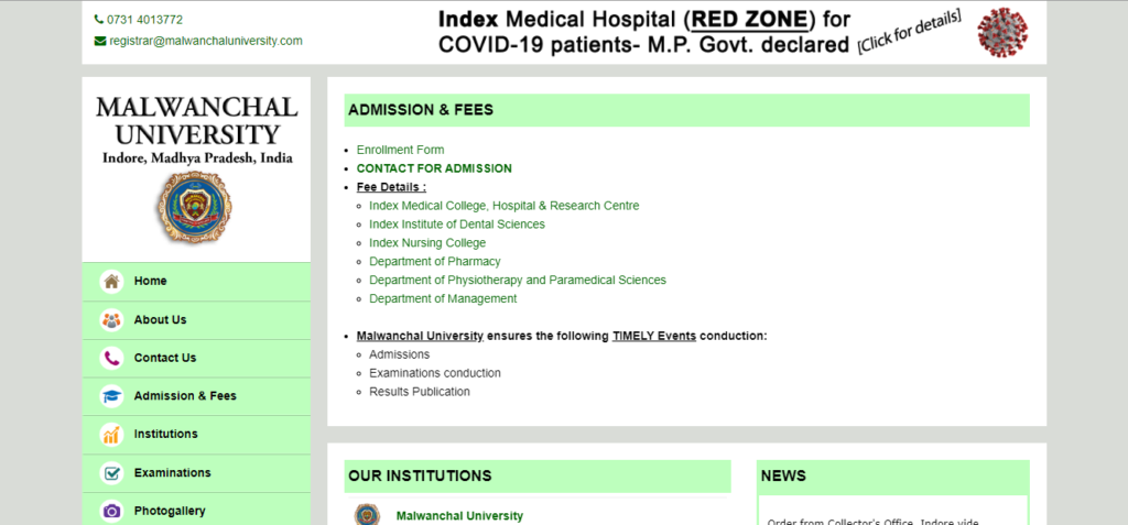 Malwanchal University Admission