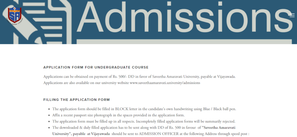 Saveetha Amaravati University Admission