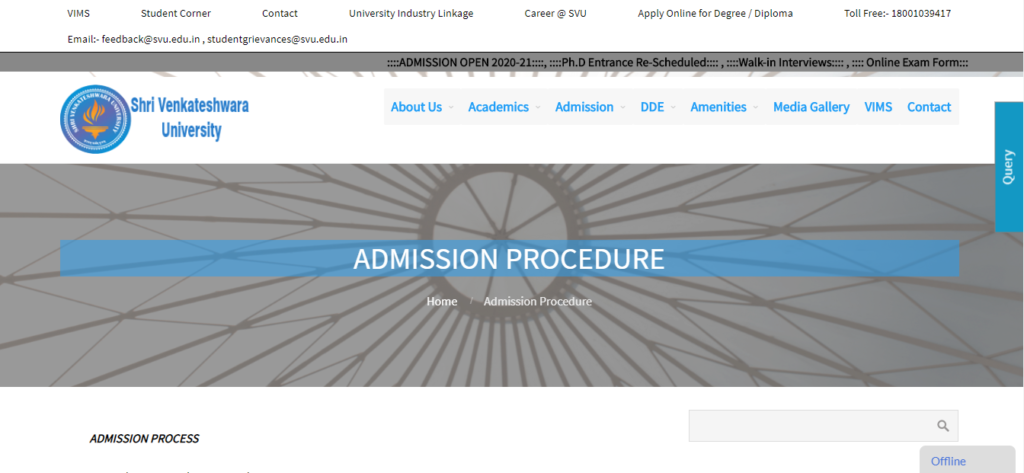 Shri Venkateshwara University Admission