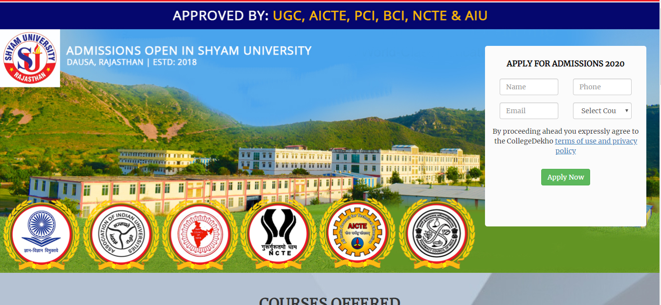 Shyam University Admission