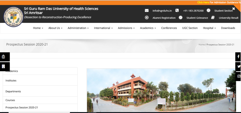 Sri Guru Ram Das University Admission