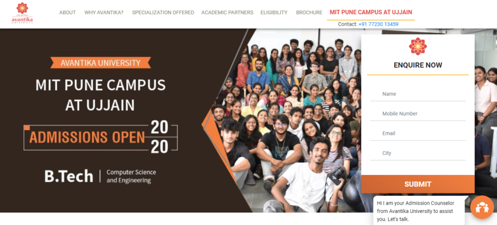 Avantika University Admission