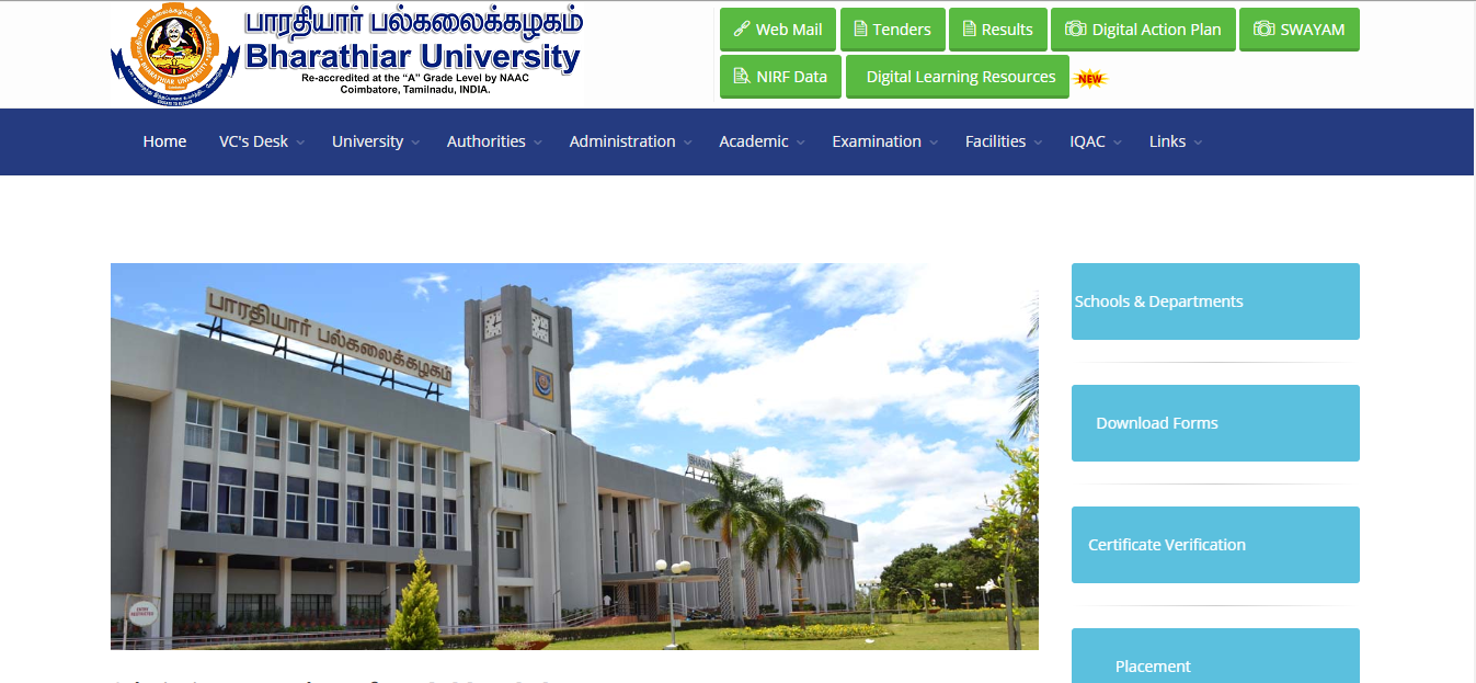 Bharathiar University Admission