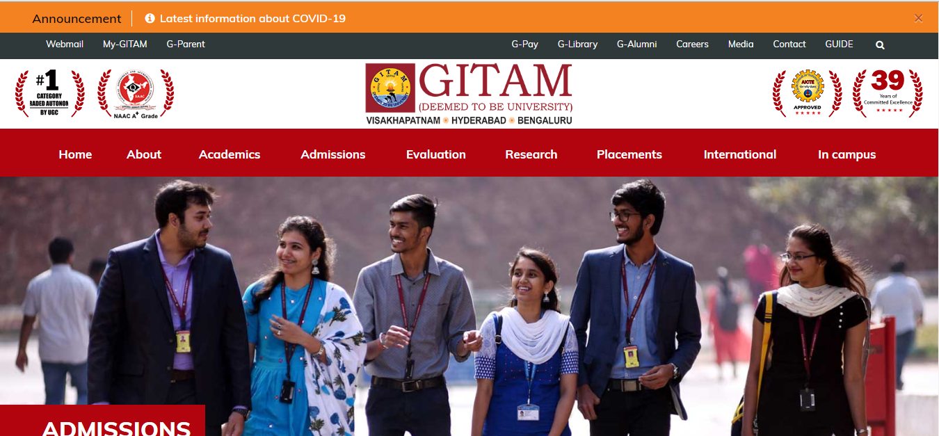Gandhi Institute of Technology and Management Admission