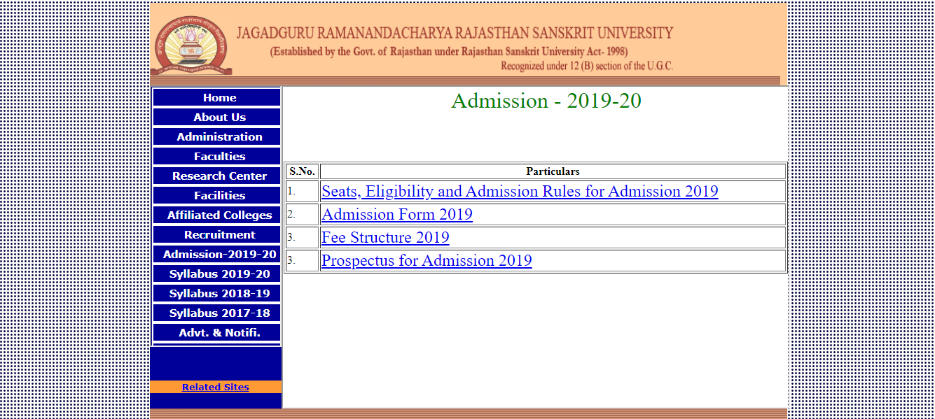 Jagadguru Ramanandacharya Sanskrit University Admission