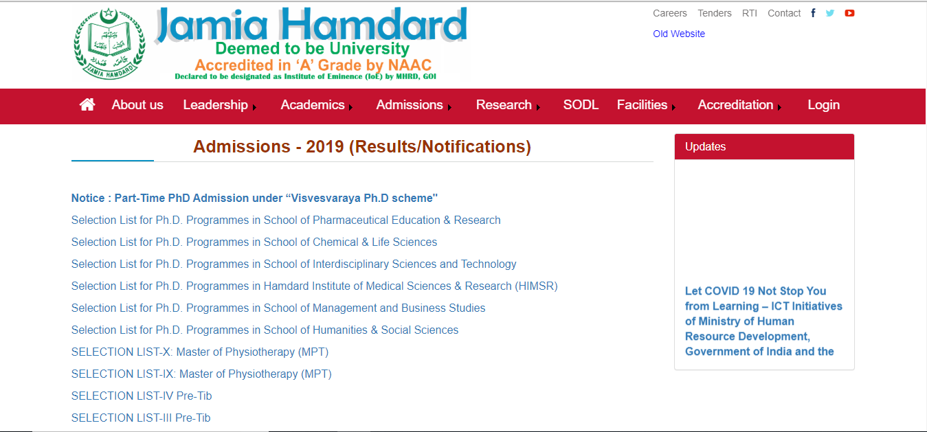 Jamia Hamdard University Admission