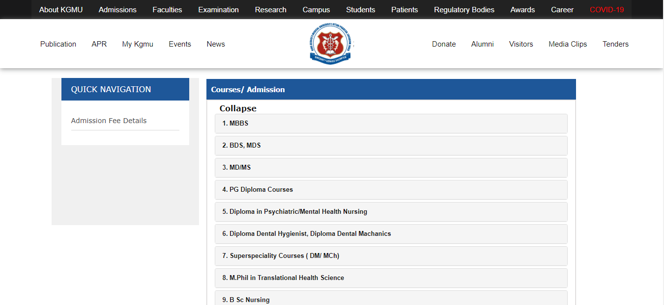 King George’s Medical University Admission