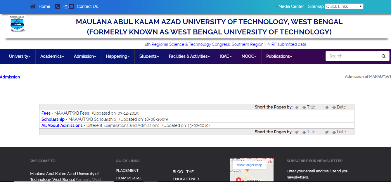 Maulana Abul Kalam Azad University Admission
