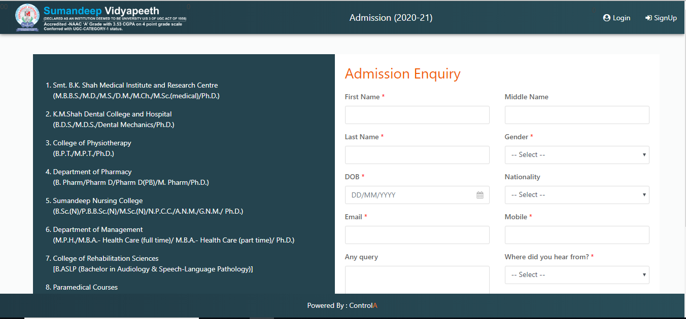 Sumandeep Vidyapeeth University Admission