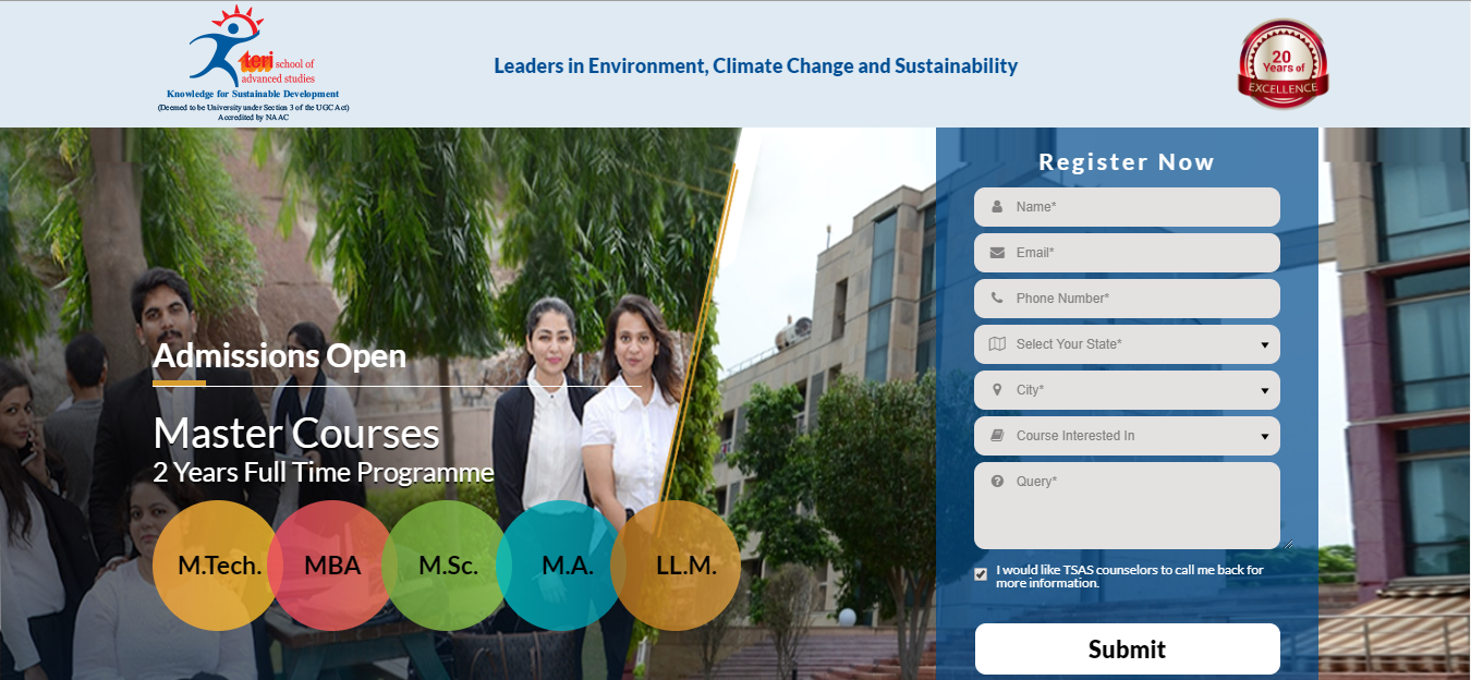 TERI School Of Advanced Studies Admission