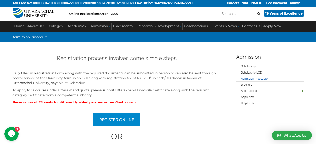 Uttaranchal University Admission