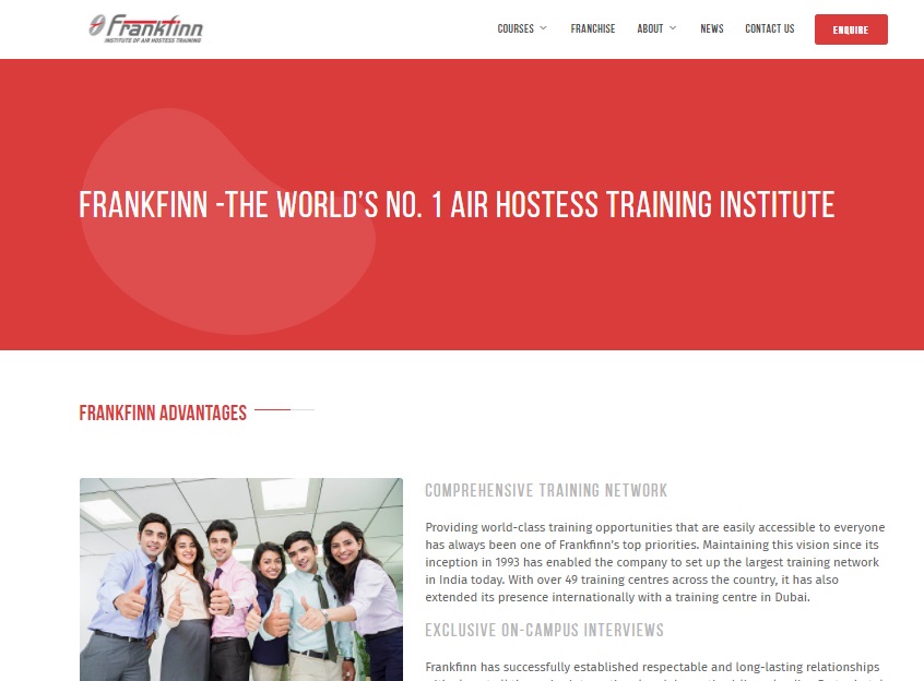 Frankfinn Institute Of Air Hostess Training Admission